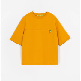 MUFFIN MODE Ležérní oversized tričko s krátkým rukávem z organické bavlny, žluté Velikost: 98/104