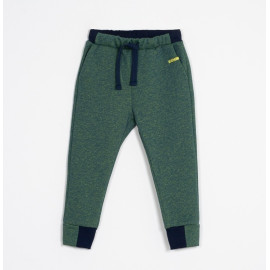 MUFFIN MODE Chlapecké melanžové teplákové kalhoty jogger, tmavě zelené Velikost: 98/104