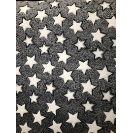 Fleecový pelíšek polštář bílé hvězdy, obšitý dokola 100x70cm