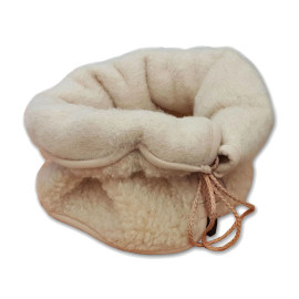Nákrčník na knoflíky z ovčí vlny béžová / Ulevuje od bolesti krč