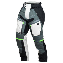 Kalhoty moto pánské FIORANO textilní šedé / bílé M