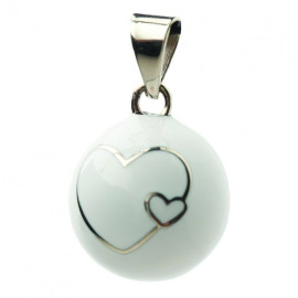 Těhotenská rolnička ESSENTIALS White 2 hearts