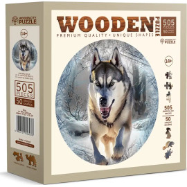 WOODEN CITY Dřevěné puzzle Běžící vlk 505 dílků