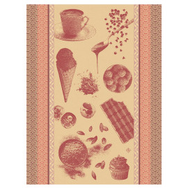 Le Jacquard Francais CHOCOLATS RECETTES Utěrka 80 x 60 cm Růžová