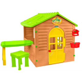 MOCHTOYS Dětský zahradní domeček s piknikovým stolem a židličkou