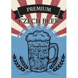 Plechová cedule Premium Czech beer Velikost: A5 (20 x 15 cm)