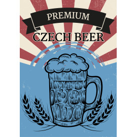 Plechová cedule Premium Czech beer Velikost: A4 (30 x 20 cm)