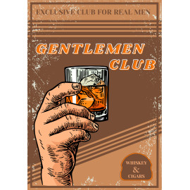 Plechová cedule Gentlemen club II Velikost: A5 (20 x 15 cm)