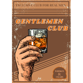 Plechová cedule Gentlemen club II Velikost: A4 (30 x 20 cm)