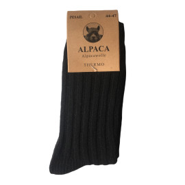 Klasické ponožky Lukáš z vlny lama alpaka černá / Udržují teplo 