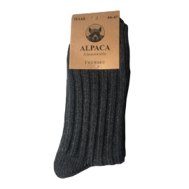 Klasické ponožky Lukáš z vlny lama alpaka tmavě šedá / Udržují t