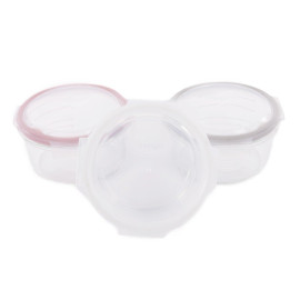 Skleněné misky s víčky B-Glass Bowls 280ml White/Grey/Pink