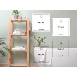 RELAX - organizační samolepka od DomaLEP varianta: BÍLÁ - š. 3 cm x v. 3 cm - tučné písmo