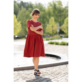 Kojicí (a těhotenské) šaty Zaya Oriclo cihlové  s rukávky Velikost: S/M