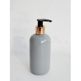 Šedá lahvička BELA 300 ml s černo-zlatým dávkovačem od DomaLEP