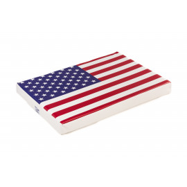 Pevná, odolná ortopedická matrace z eko kůže, varianta americká vlajka,10 cm vysoká paměťová pěna 100x67 cm