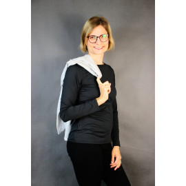 Kojicí tričko Merino Extra SOFT s elastanem Oriclo dlouhý rukáv  vyšší gramáž Barva: Černá, Velikost: S