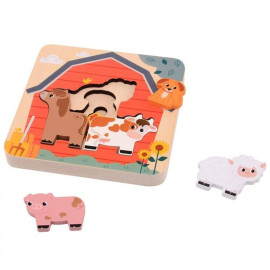 Dřevěné vícevrstvé puzzle Farma 7ks 18m+