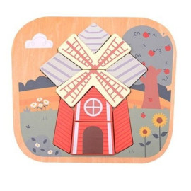 Dřevěné puzzle Farma mlýn 12m+