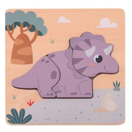 Dřevěné mini puzzle Dino I 12m+
