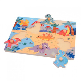 Dřevěné puzzle s úchyty Dino II 18m+
