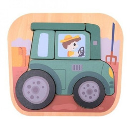 Dřevěné puzzle Farma traktor 12m+