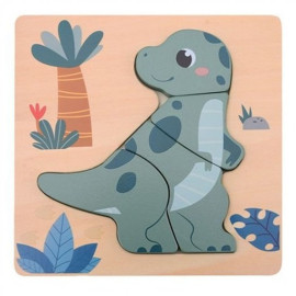 Dřevěné mini puzzle Dino II 12m+
