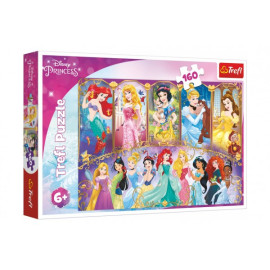 Trefl Puzzle Portréty princezen Disney 41x27,5cm 160 dílků v krabici 29x19x4cm