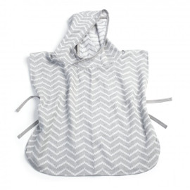 Mušelínové PONCHO S Silver Grey