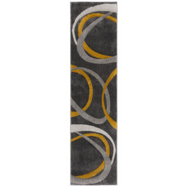 Flair Rugs koberce Běhoun Hand Carved Elude Orb Ochre - 60x230 cm