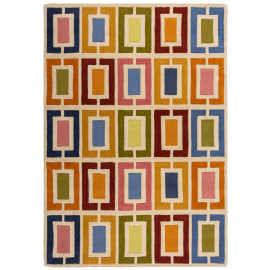 Flair Rugs koberce Ručně všívaný kusový koberec Illusion Retro Blocks Multi - 80x150 cm