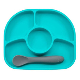 Silikonový talíř se lžičkou Yümi Aqua