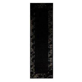 Dywany Łuszczów AKCE: 70x300 cm Běhoun Gloss 408C 86 geometric black/gold - 70x300 cm