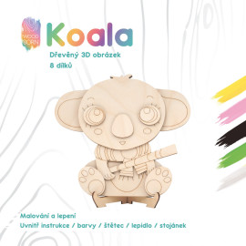 Koala - Dřevěná 3D omalovánka