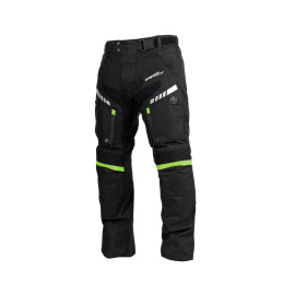 Kalhoty moto pánské FIORANO textilní černé/zelené M