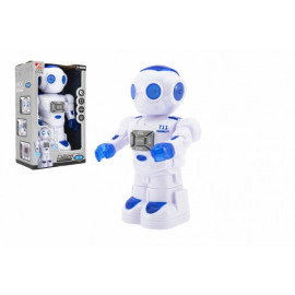 Teddies Robot jezdící plast 27cm Ang. mluvící na baterie se světlem se zvukem v krabici 18x28x11,5cm