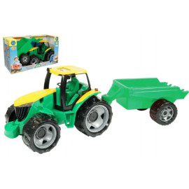 Lena Traktor plast bez lžíce a bagru s vozíkem v krabici 71x35x29cm