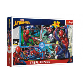 Trefl Puzzle Spiderman zachraňuje Disney koláž 41x27,5cm 160 dílků v krabici 29x19x4cm