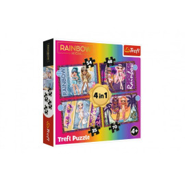 Trefl Puzzle 4v1 Módní panenky/Rainbow High 28,5x20,5cm v krabici 28x28x6cm