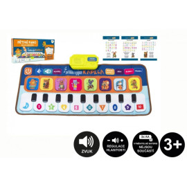 Teddies Elektronická hrací podložka pianko Zvířátka a jejich kapela 80x37cm na baterie v krabici 38x18x5cm