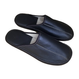 Pánské luxusní kožené pantofle černá Velikost EU 45
