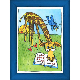 Žirafa - modrý, A3