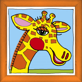 Žirafa - modrý, 20 x 20 cm