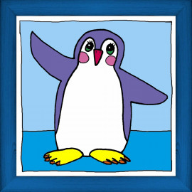 Tučňák - modrý, 20 x 20 cm