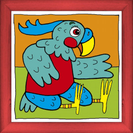 Papoušek - červený, 20 x 20 cm