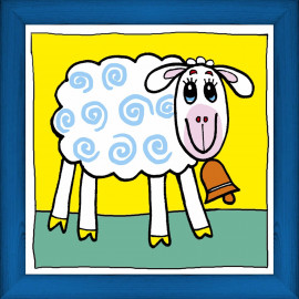 Ovce - modrý, 20 x 20 cm