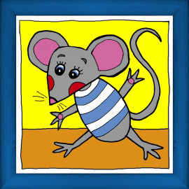 Myška - modrý, 20 x 20 cm
