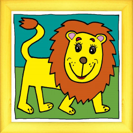 Lev - žlutý, 20 x 20 cm