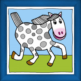 Kůň - modrý, 29 x 29 cm