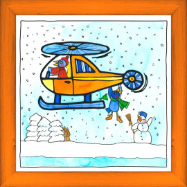 Vrtulník - oranžový, 20 x 20 cm